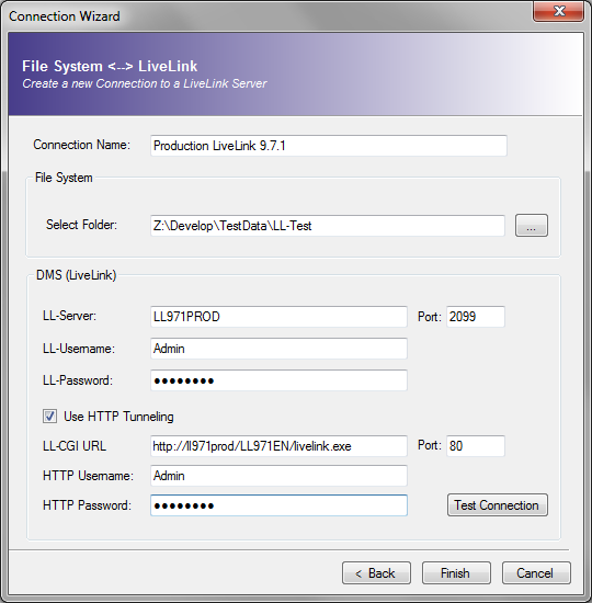 Connect livelink using HTTP tunneling