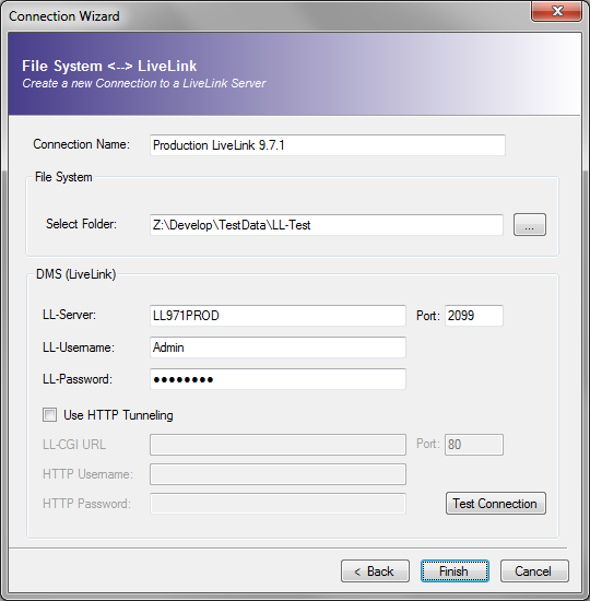 Connect to LiveLink Server