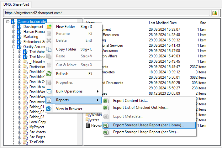 DMS-Shuttle-generate-storage-usage-report-per-library